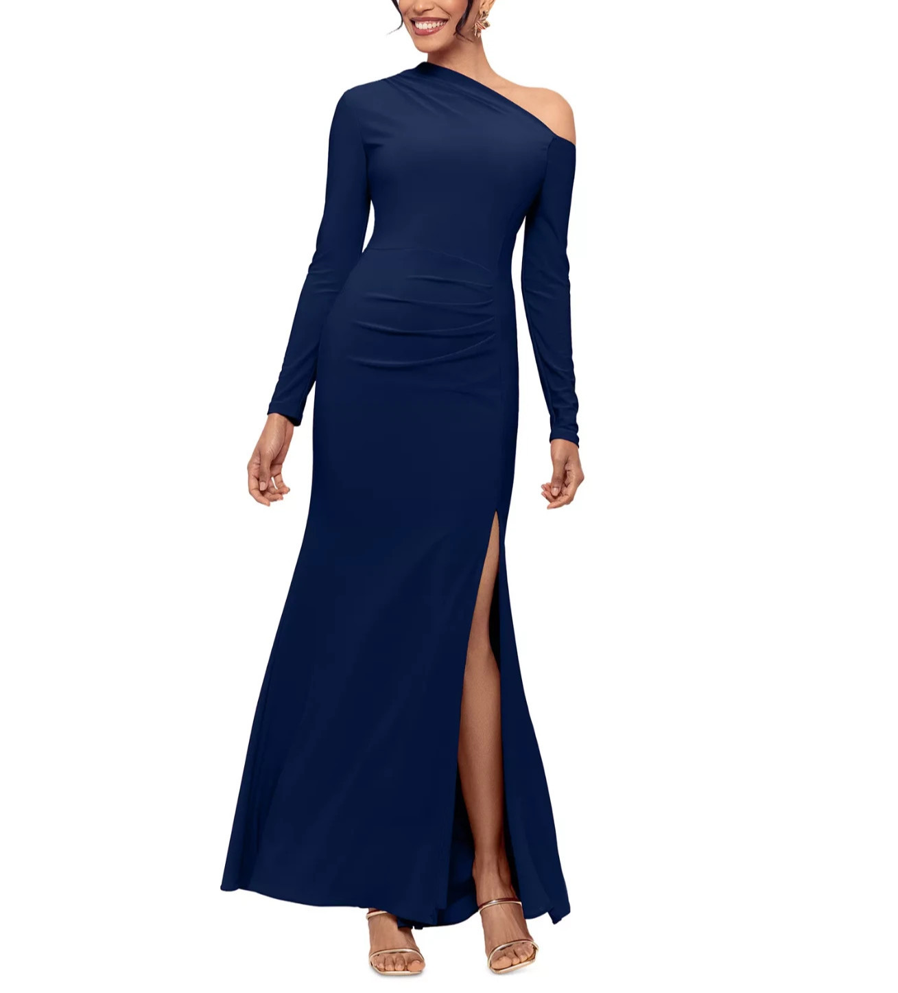 Betsy & Adam Women’s One-Shoulder Side-Slit Dress MSRP $209