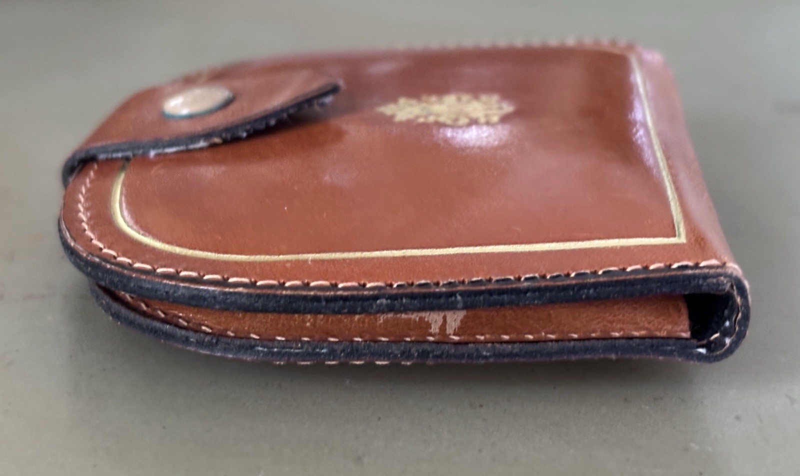 Vintage Florentine Leather Hand Tooled Tacco Coin And Jewelry Holder Pouch Brown