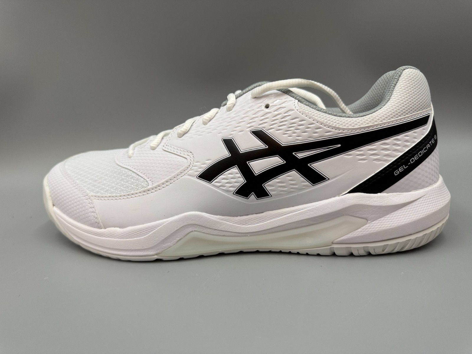 Men’s ASICS GEL-Dedicate 8 Tennis Pickleball Sneakers, White, Size 12 New w/Box