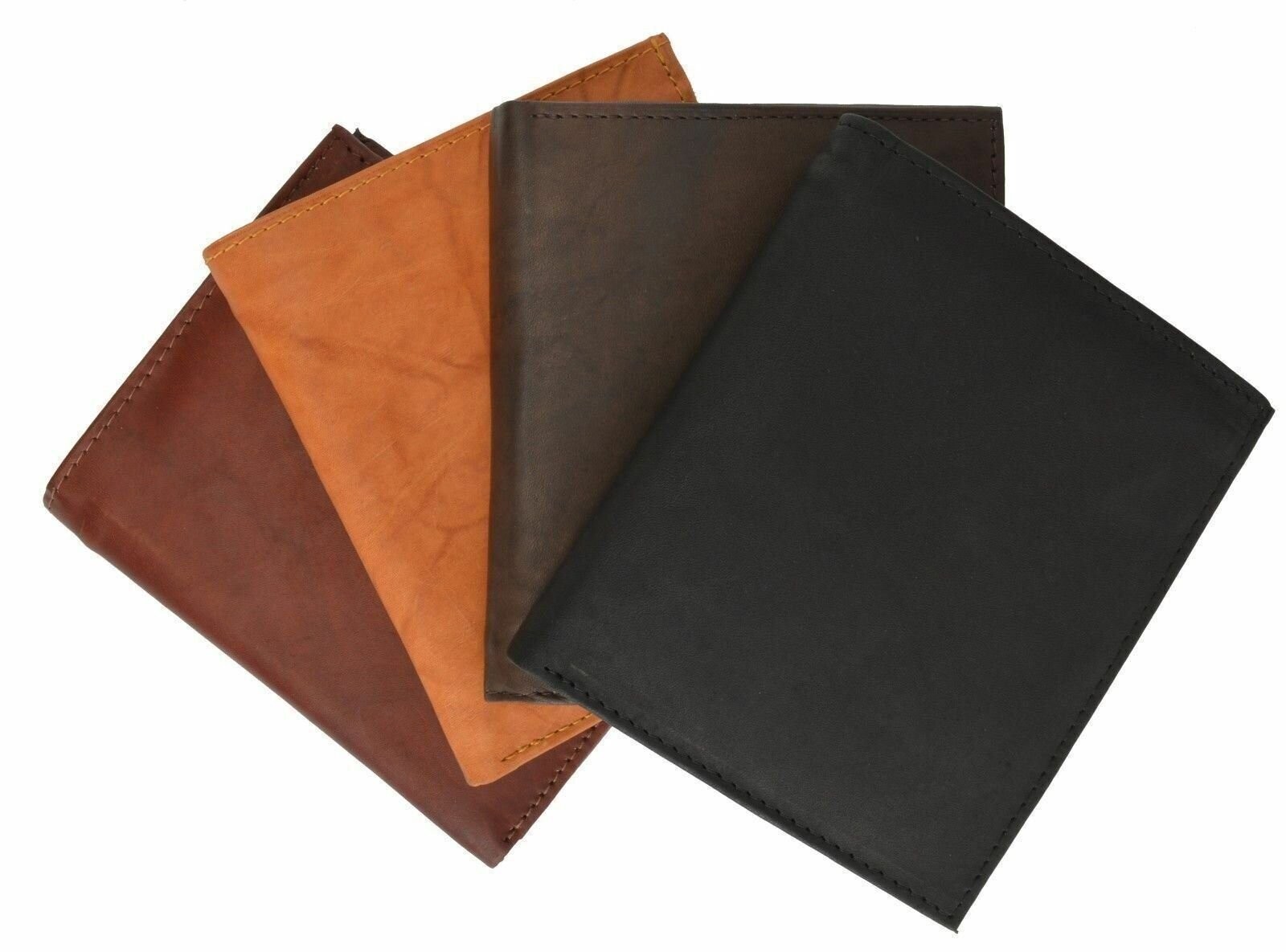Men’s Leather Bifold Wallet Slim Hipster Cowhide Credit Card/ID and Inserts New