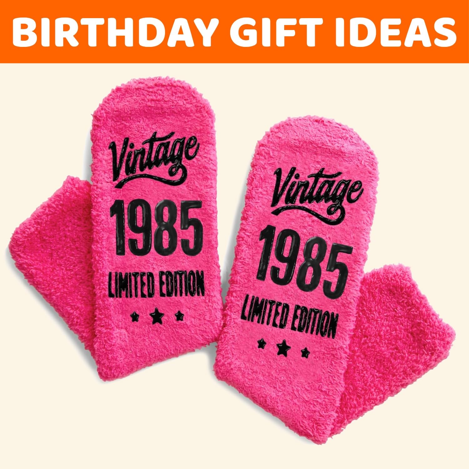 HAPPYPOP 1985 Birthday Gifts for Women – 41 Medium, Fuzzy Vintage 1985 Pink