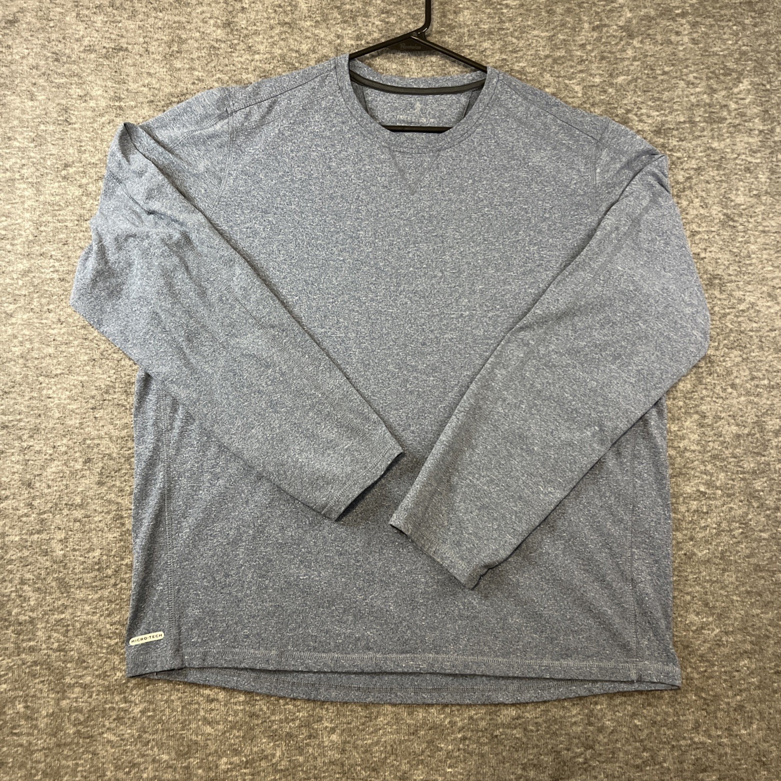 Free Country Mens 2XL Indigo Blue Long Sleeve Crew Neck Micro-Tech Pullover