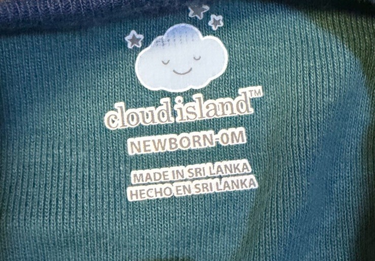 Cloud Island Newborn Blue Green Moon & Stars Knit Footed Zip One-Piece Sleeper