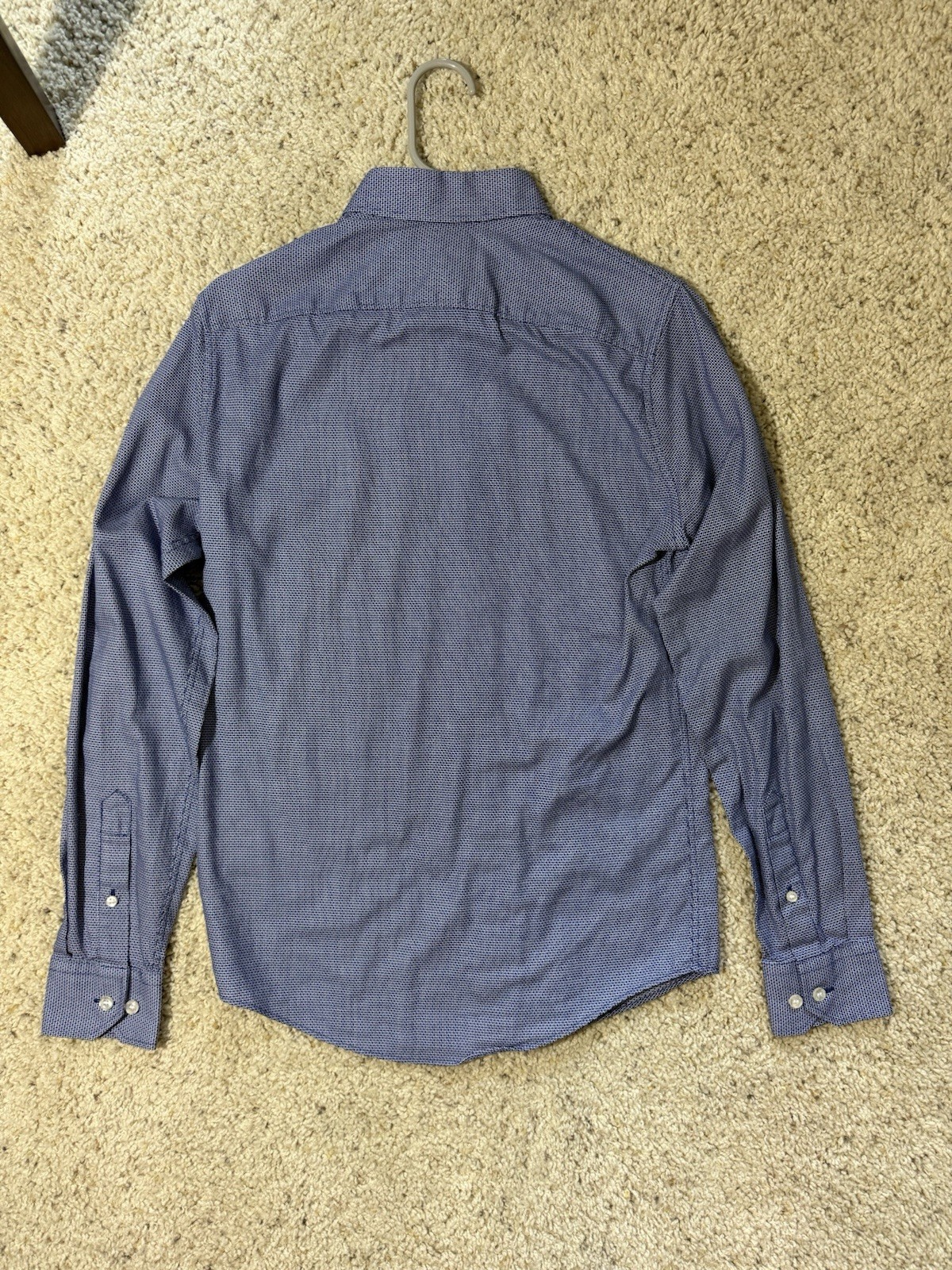 Murano Liquid Luxury Men’s Slim Fit Button-Up Shirt Blue Geometric Size S