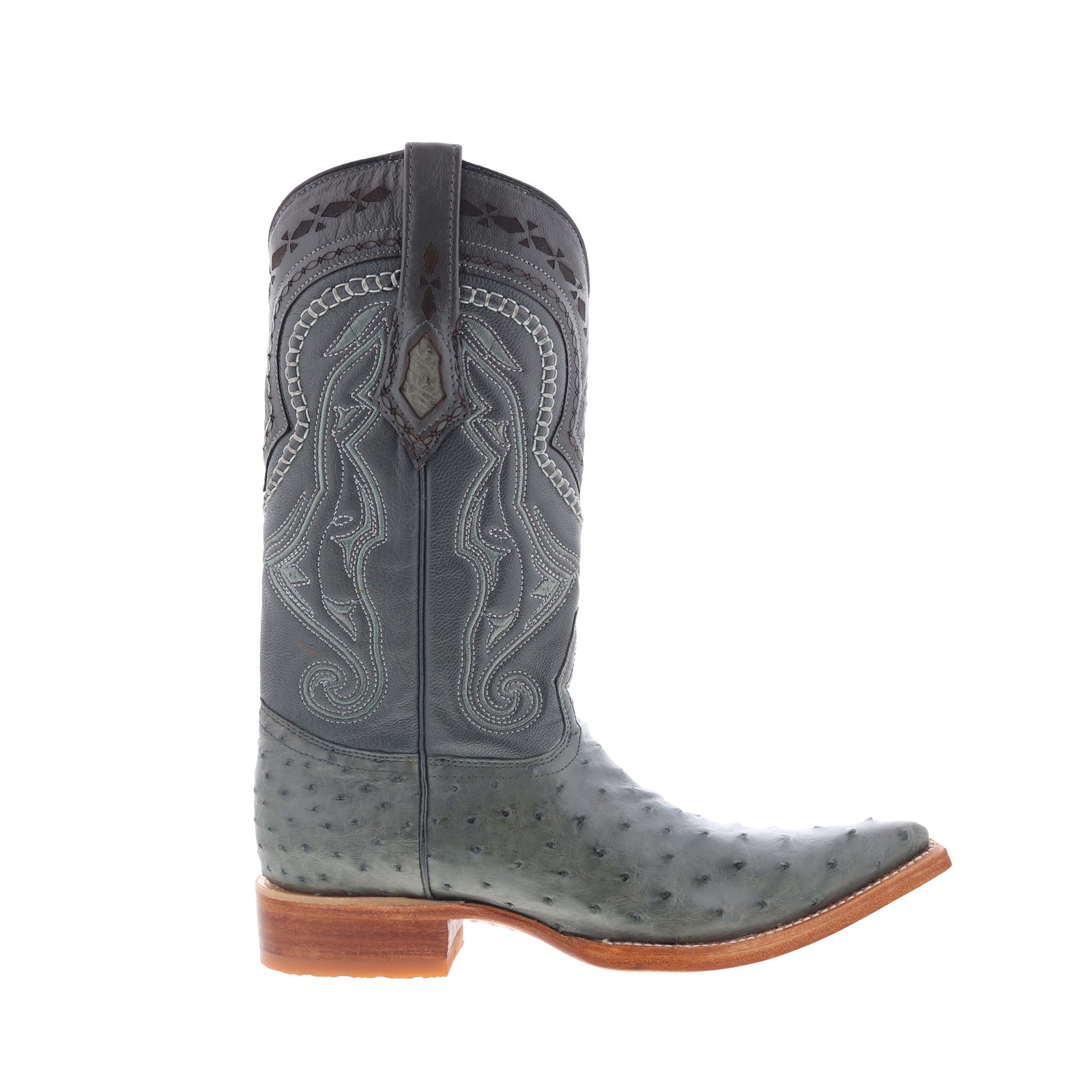 Los Altos Ostrich Boots XXX-Toe 950309 Mens Gray Wide Cowboy Western Boots