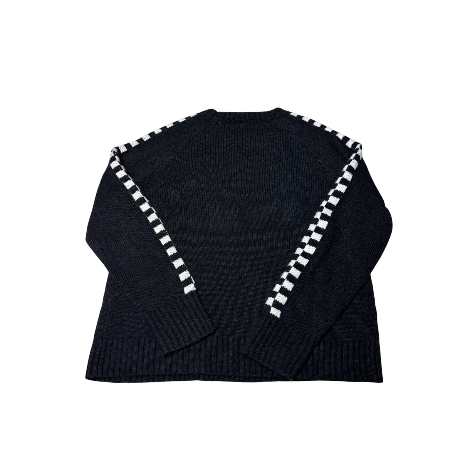 Nintendo 64 Retro Logo Knit Sweater Black Checkered Sleeve Womens Large N64