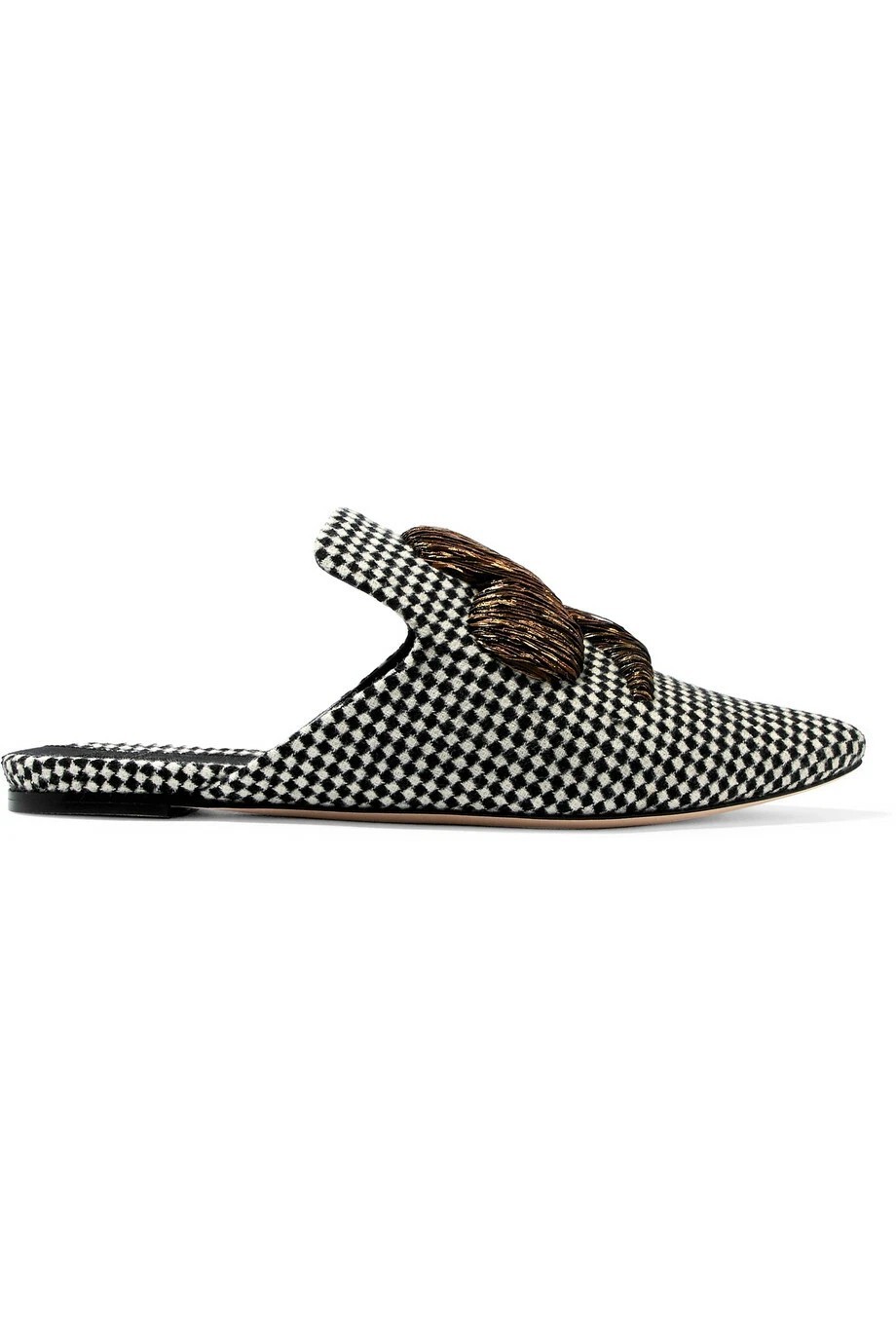 BNIB $825 SANAYI 313 NAPOLA EMBROIDERED CHECKERED SLIPPERS SHOES US9/EU39