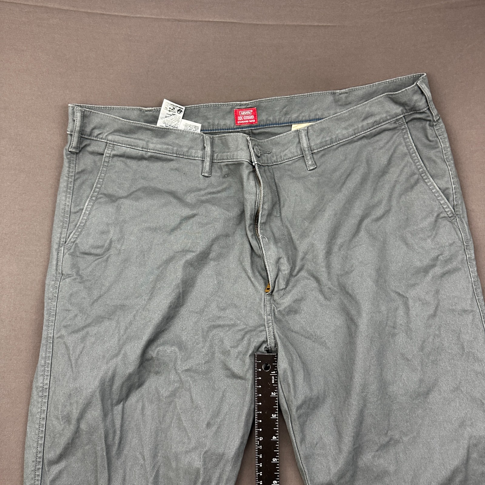 Levi’s XX Chino Standard Taper Pants Mens 40X32 Gray Classic Flat Front Casual