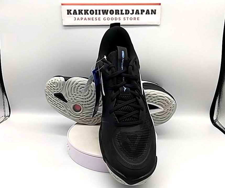 Mizuno Volleyball Shoes WAVE MOMENTUM ELITE Black/Metallic Gray/Blue V1GA251254