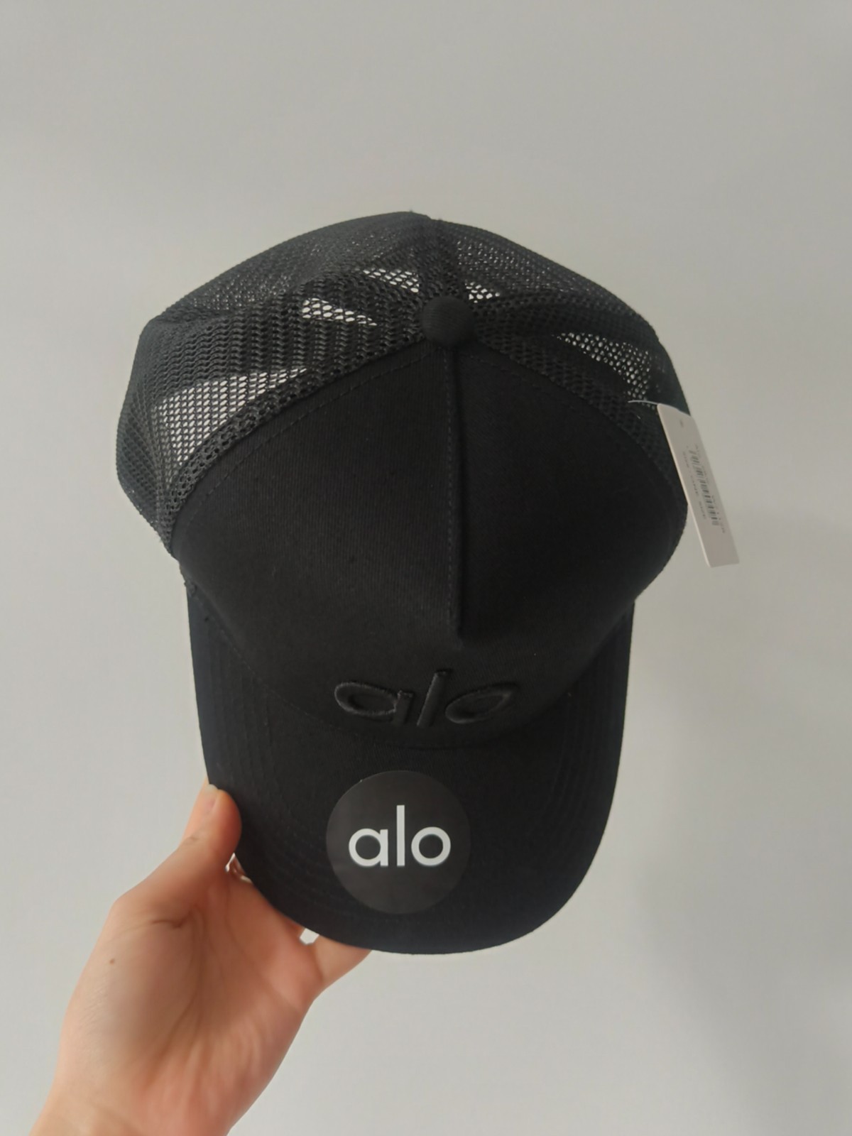 ALO Women’s Embroidered Baseball Cap Black Canvas Off-Duty Casual Hat