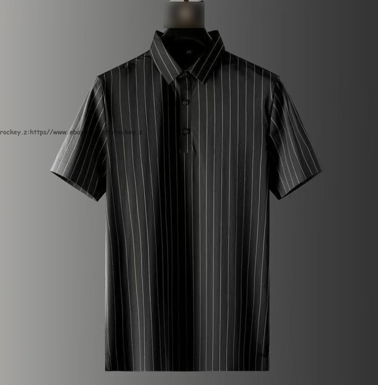 New Summer Ice Silk Mens T-Shirt+Pants Sets Short Sleeve Stripe Thin Outfits Set