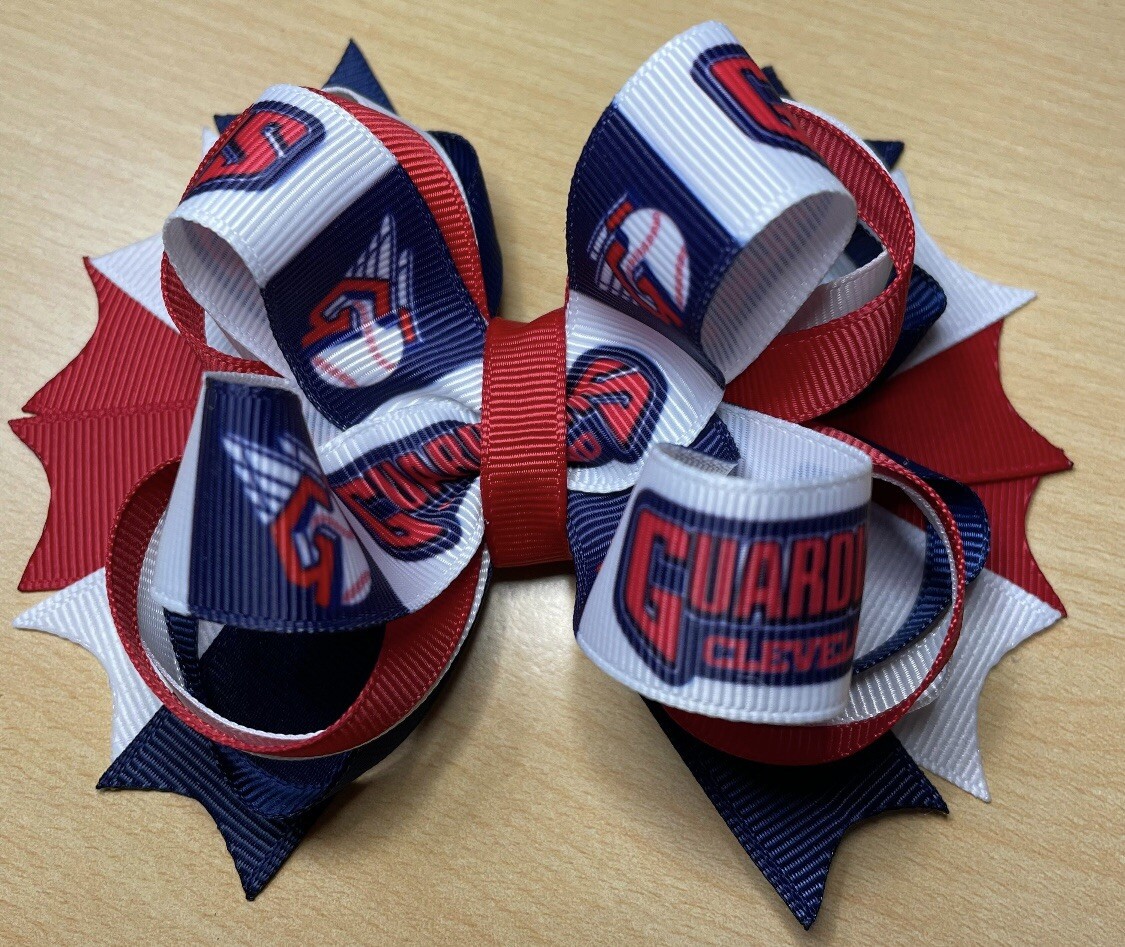 Cleveland Guardians Baseball Hair Bow – 5 Inches