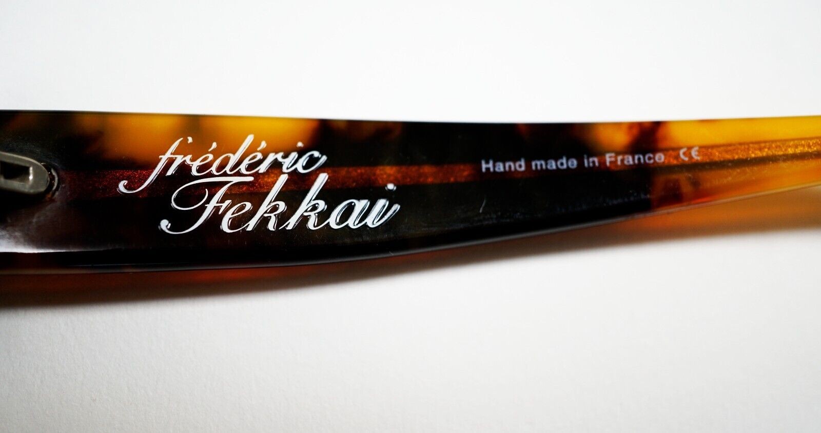 Vintage 90s FREDERIC FEKKAI Sunglasses Brown Tortoise Shell Frame Made in France