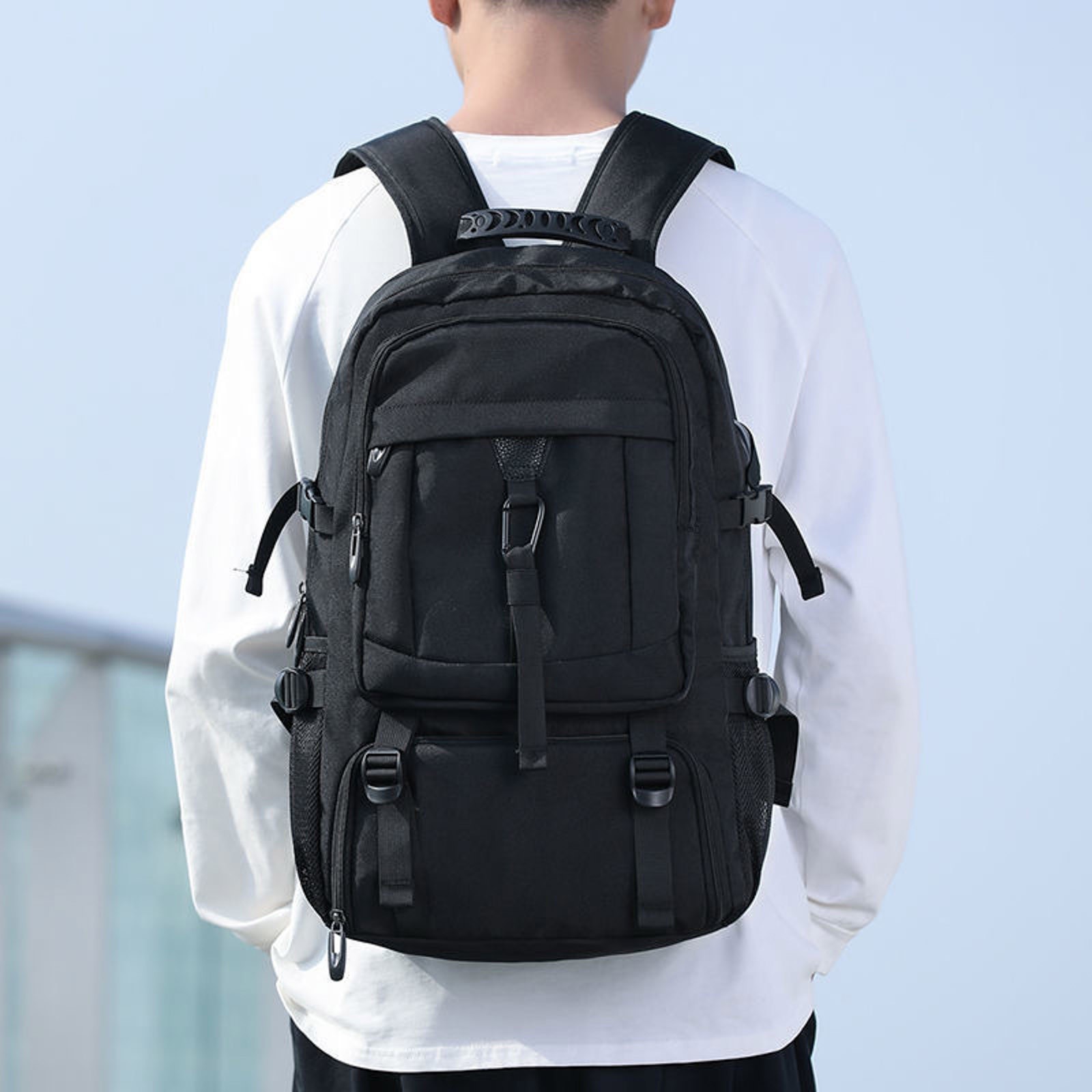 50L Travel Backpack Large Capacity Duffel Bag Separate Shoe Rainproof Durable
