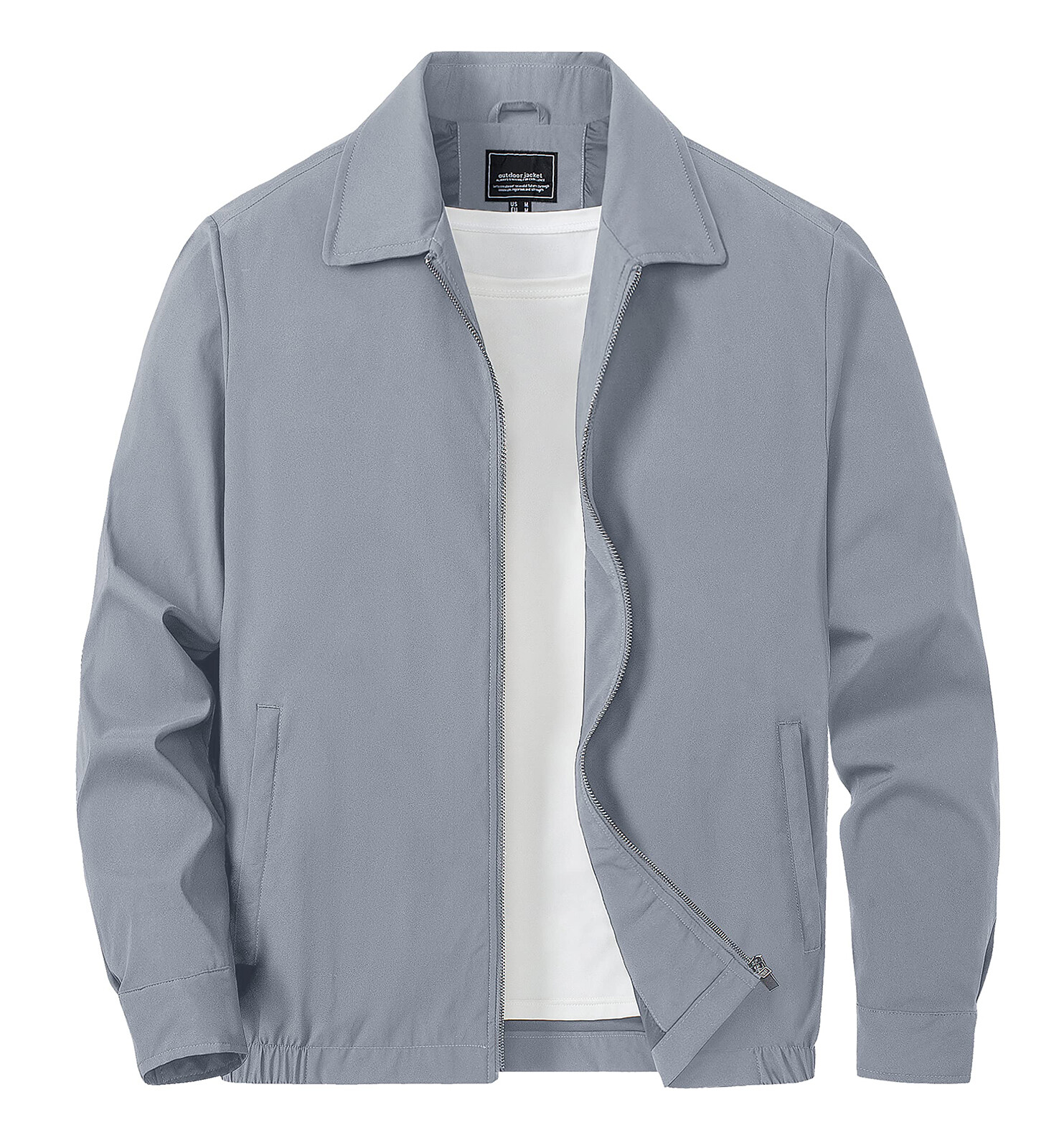 Men’s Lightweight Jackets Casual Laydown Collar Jacket Full-Zip Spring Golf Coat