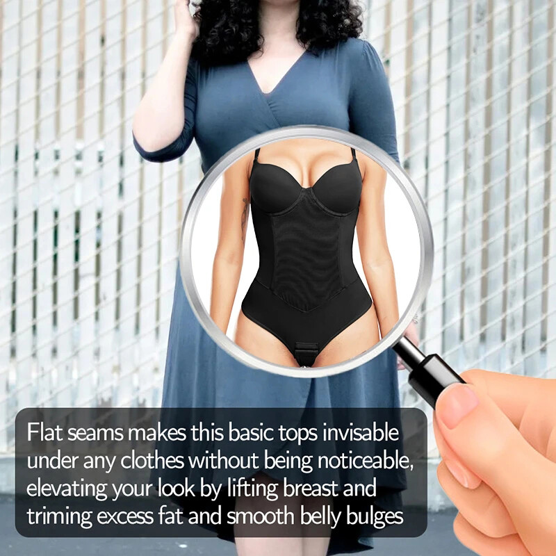 Women’s Seamless Full Body Shaper Bodysuit Tummy Slimming Built-in Bra Shapewear