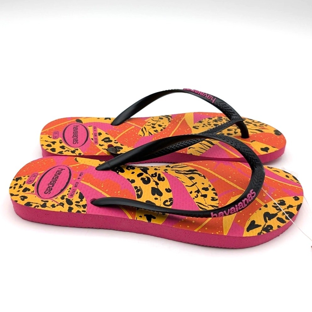 Havaianas Slim Summer Fruits Flip Flop Sandals Womens Multi color Sz US6 EU37/38