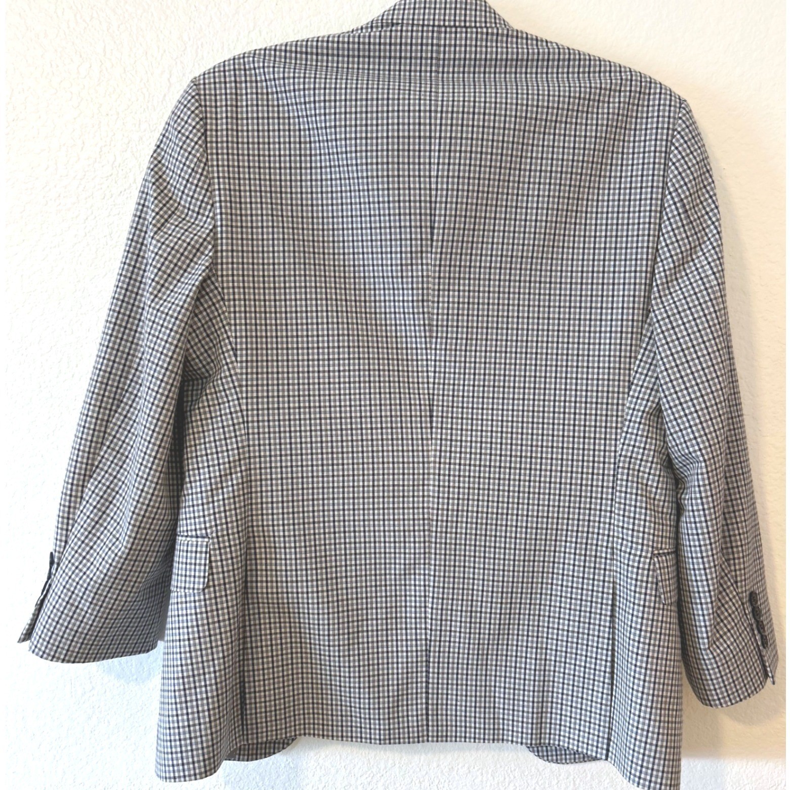 Preppy Tommy Hilfiger Americana Gingham Blazer Navy White Sport Coat S36