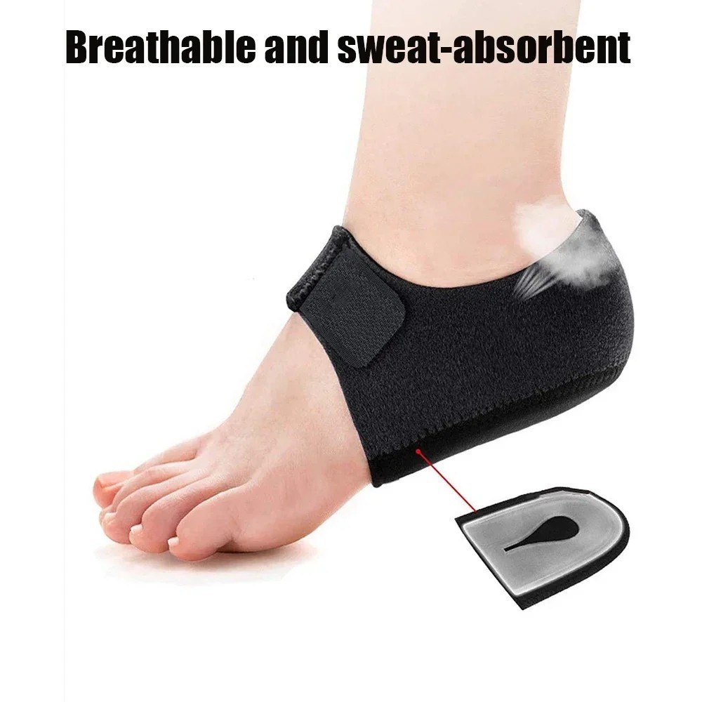 1Pair Plantar Fasciitis Heel Cups U Shaped Silicone Gel Heel Pain Relief Insoles