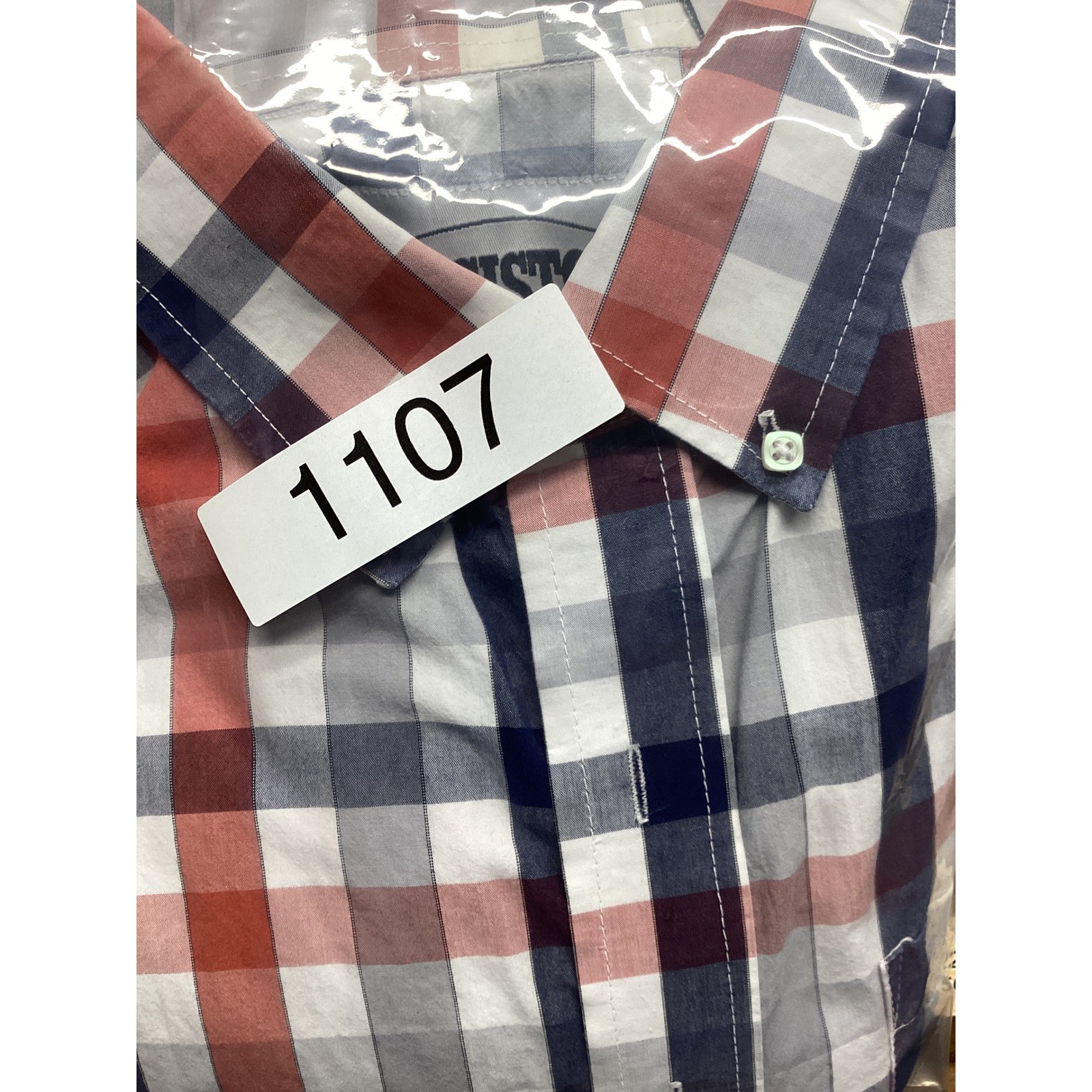 Resistol Ranch Mens XL Red White Blue Plaid Western Short Sleeve Button Shirt