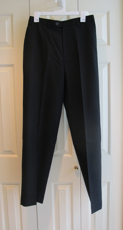 Alfani Dress Pants REDUCED Men’s Black 100% Wool 28X31.5 Flat Front Lined~FREE H