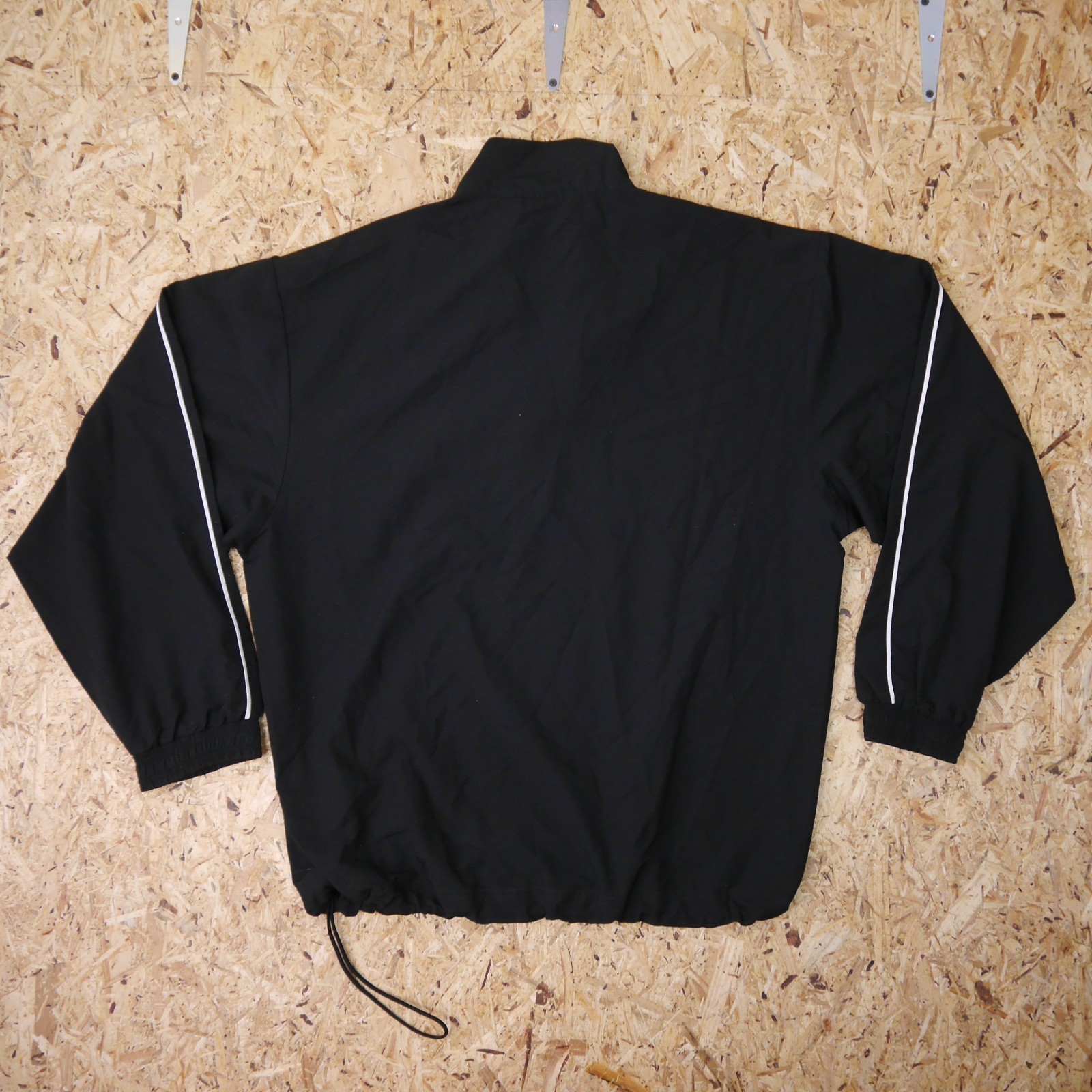 Puma Windbreaker Mens L Black Quarter Zip Lightweight Sports Jacket Retro