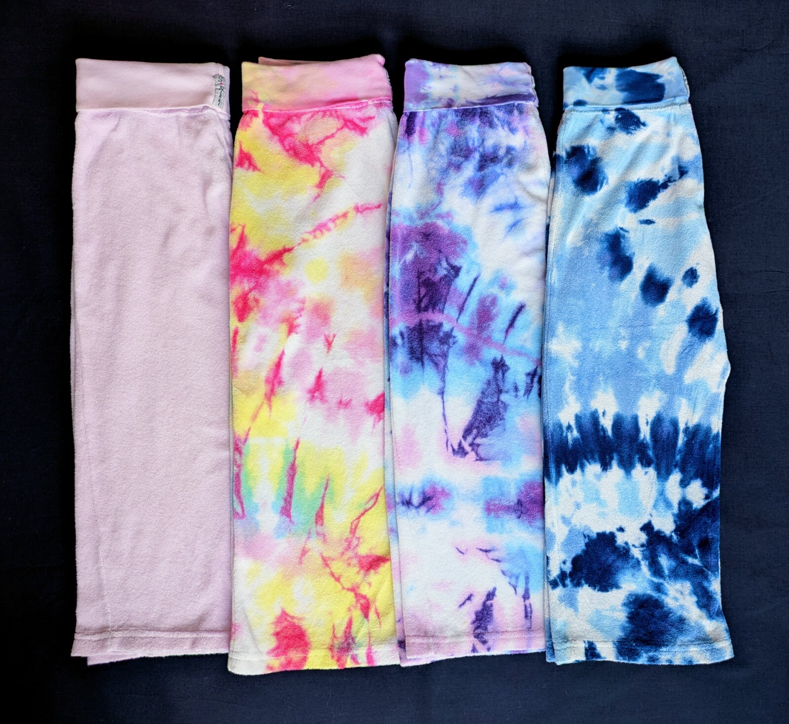 4pc SO NIKKI Girls Size L 14 Tie-Dye Cropped French Terry Cotton Yoga Pants Pink
