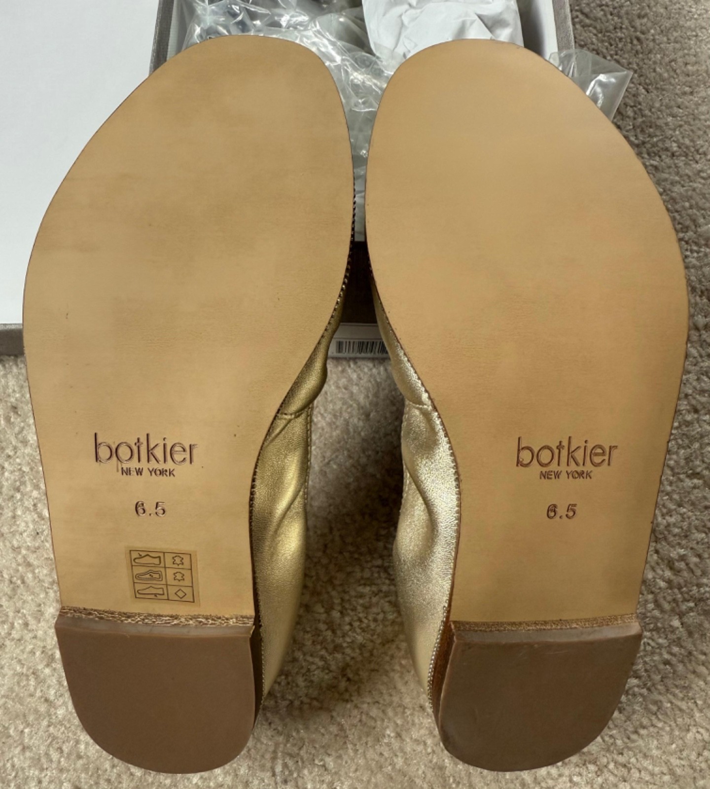 NEW IN BOX BOTKIER MASON GOLD METALLIC LEATHER WOMENS SHOES SIZE 6.5 RETAIL $118