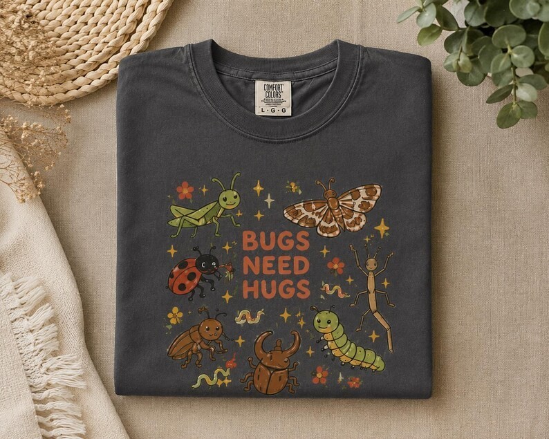 Bugs Need Hugs Science Teacher Shirt, Cute Insect Friends Graphic Tee