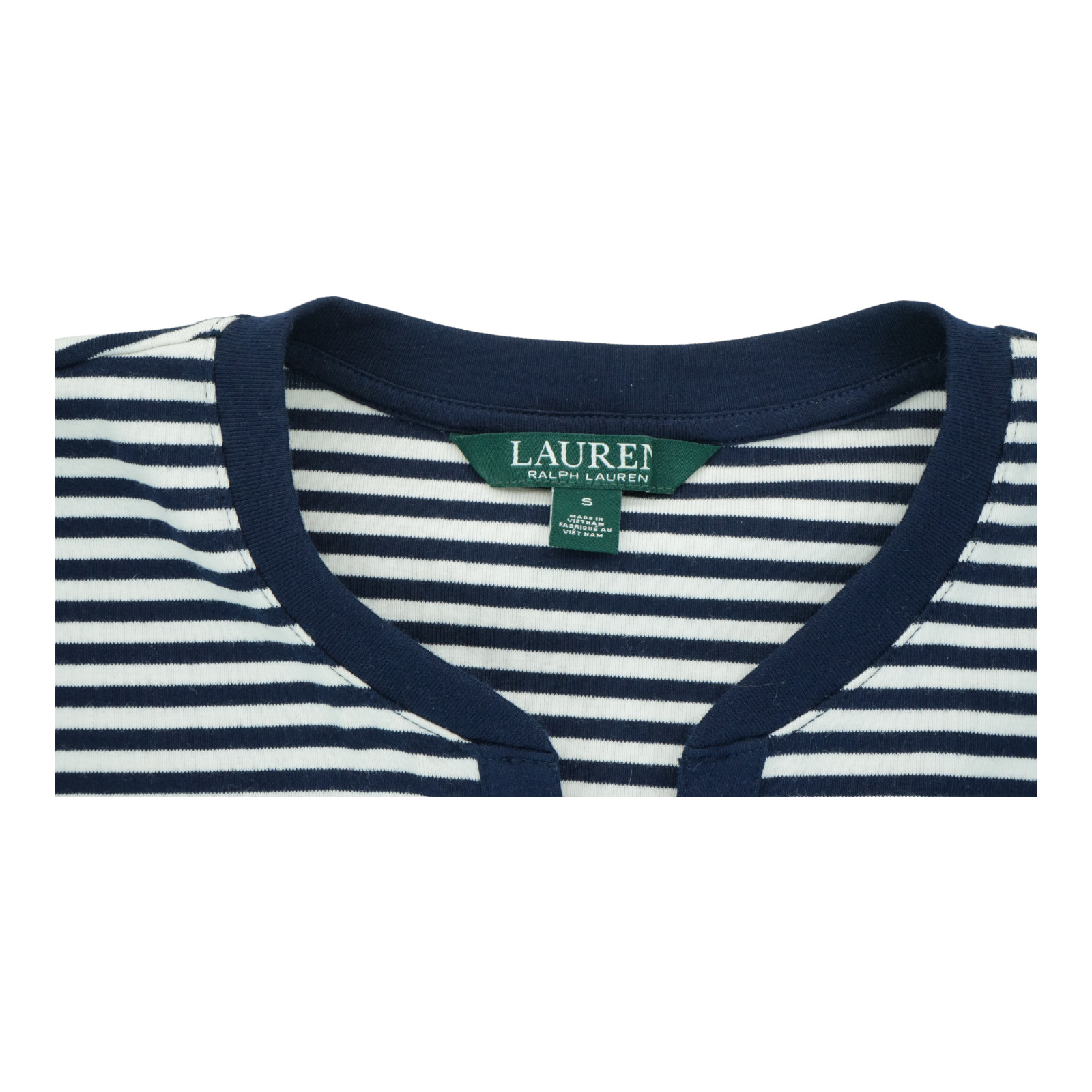 Ralph Lauren Womens Kynthia Pullover Blouse, Black, Small 94% Cotton Striped