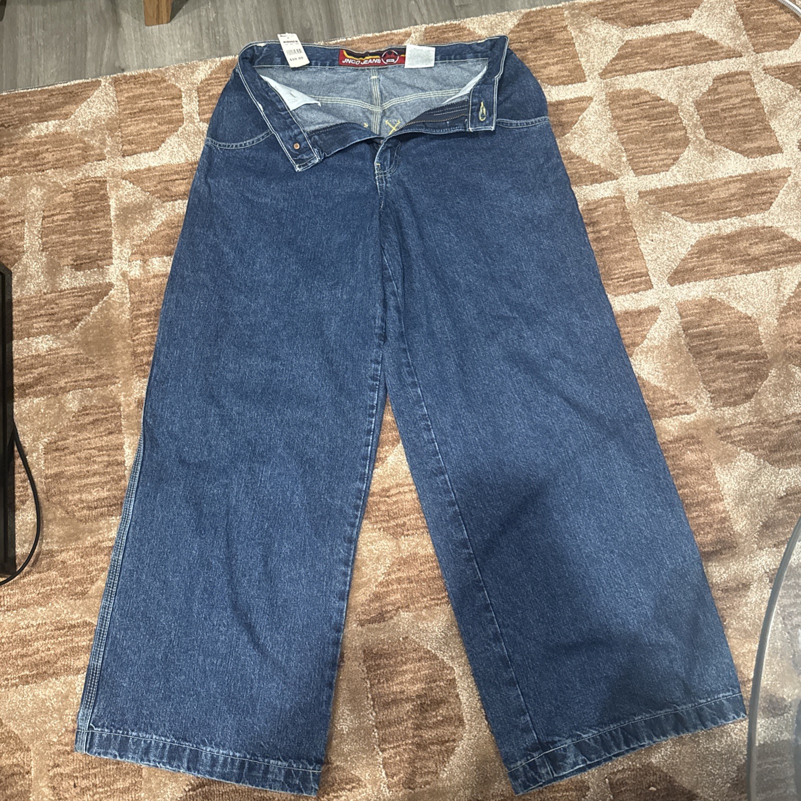 NOS Vtg JNCO JEANS Men’s Baggy pants Embroidered Dragon & 8 Ball sz 32×30