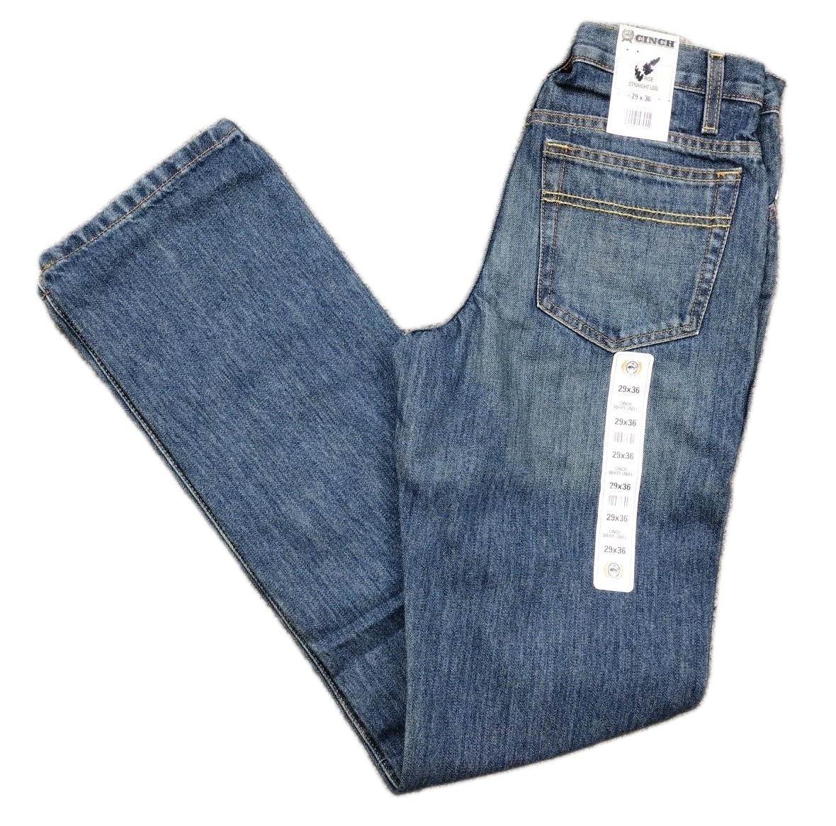 Cinch Men’s White Label Relaxed Fit Jeans Dark Stonewash Indigo Size 29×36 NWT