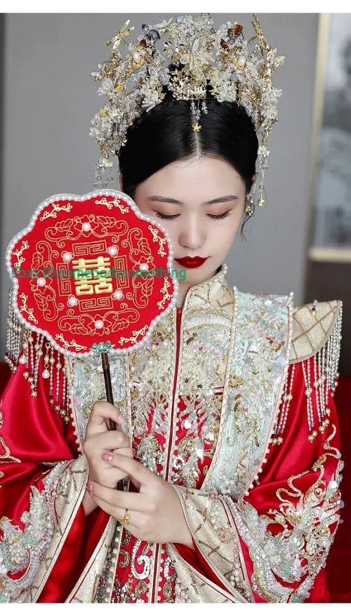 Chinese Traditional Wedding Dresses Hanfu Clothing Embroidery Xiuhe Dress