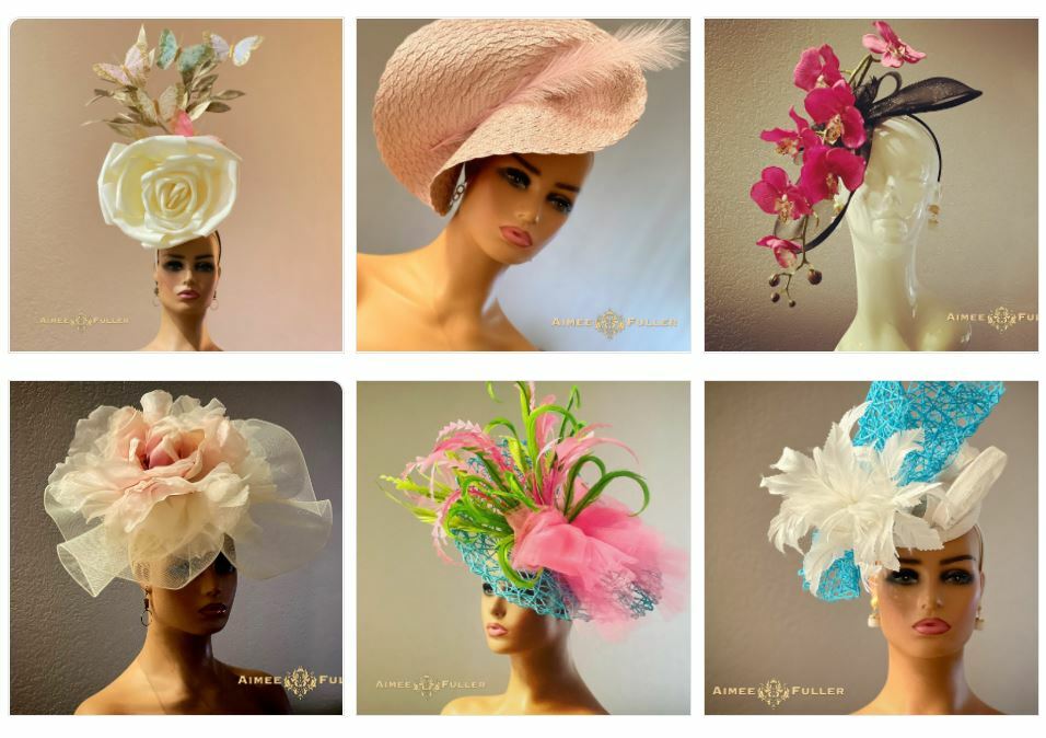 Kentucky Derby Fascinator Ivory White Moss Green Rose Hat Royal Ascot Bridal Hat