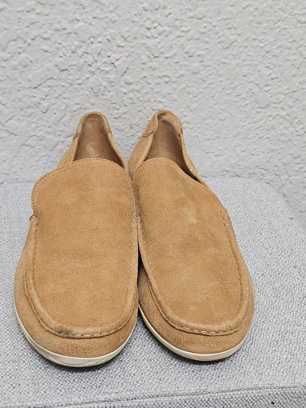 Hermès Paris Tan Suede Slip-On Loafers Driving Shoes Size 43.5