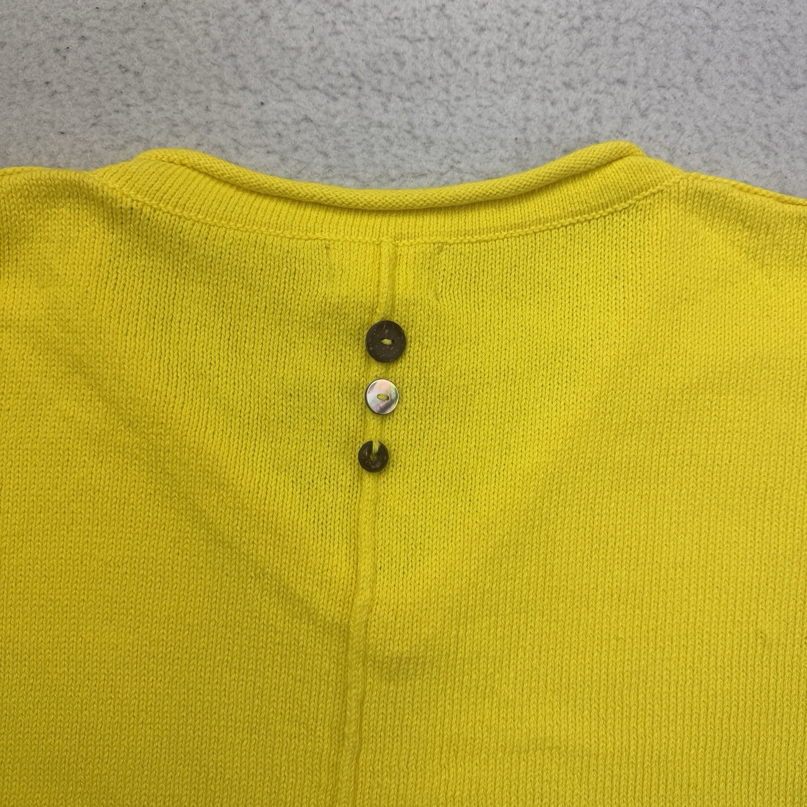 Pure Knits Neon Buddha Sweater Womens Large L Iris Pullover Electric Yellow NWT