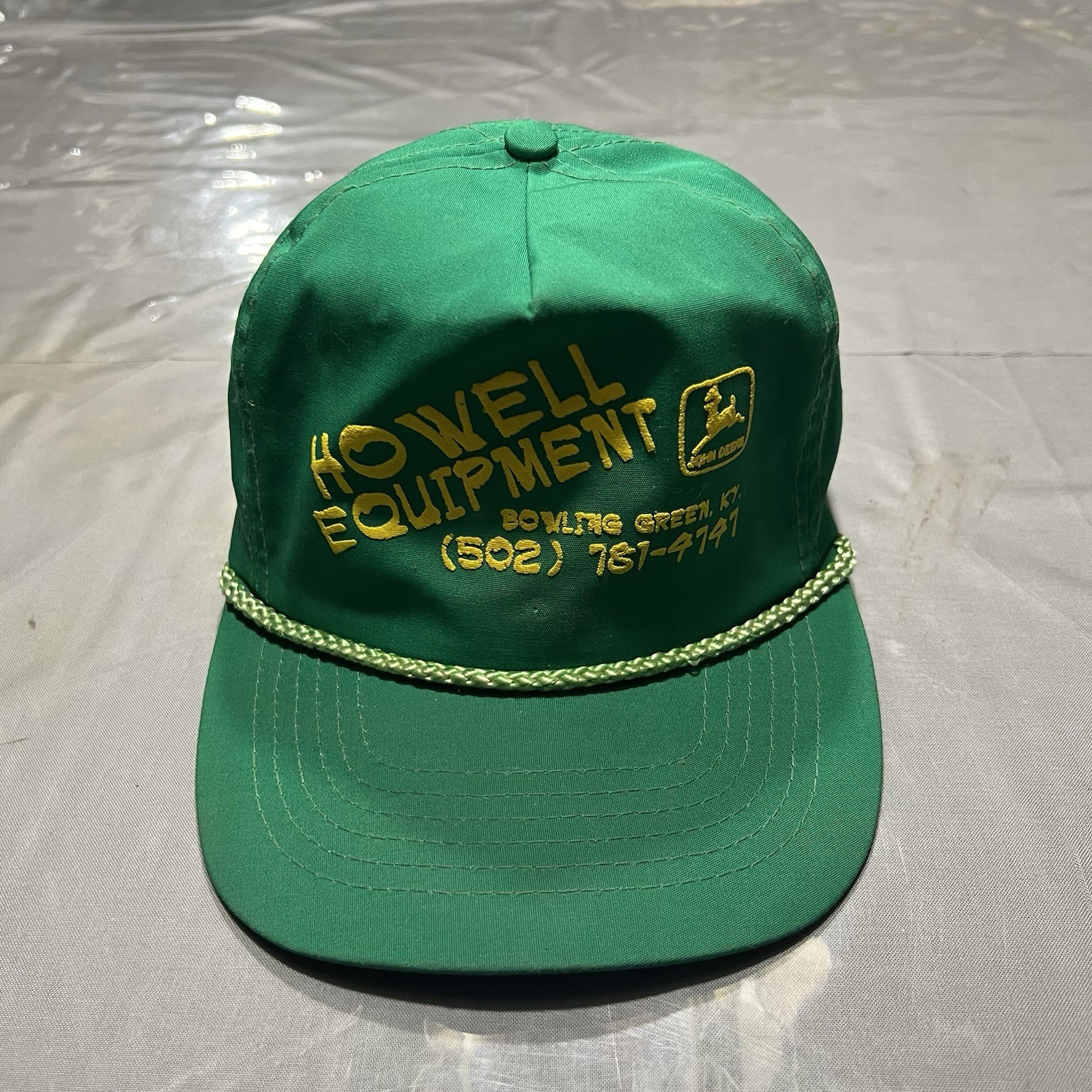 Vintage John Deere Trucker Hat Rope Strapback Green Dealer Otto Distress