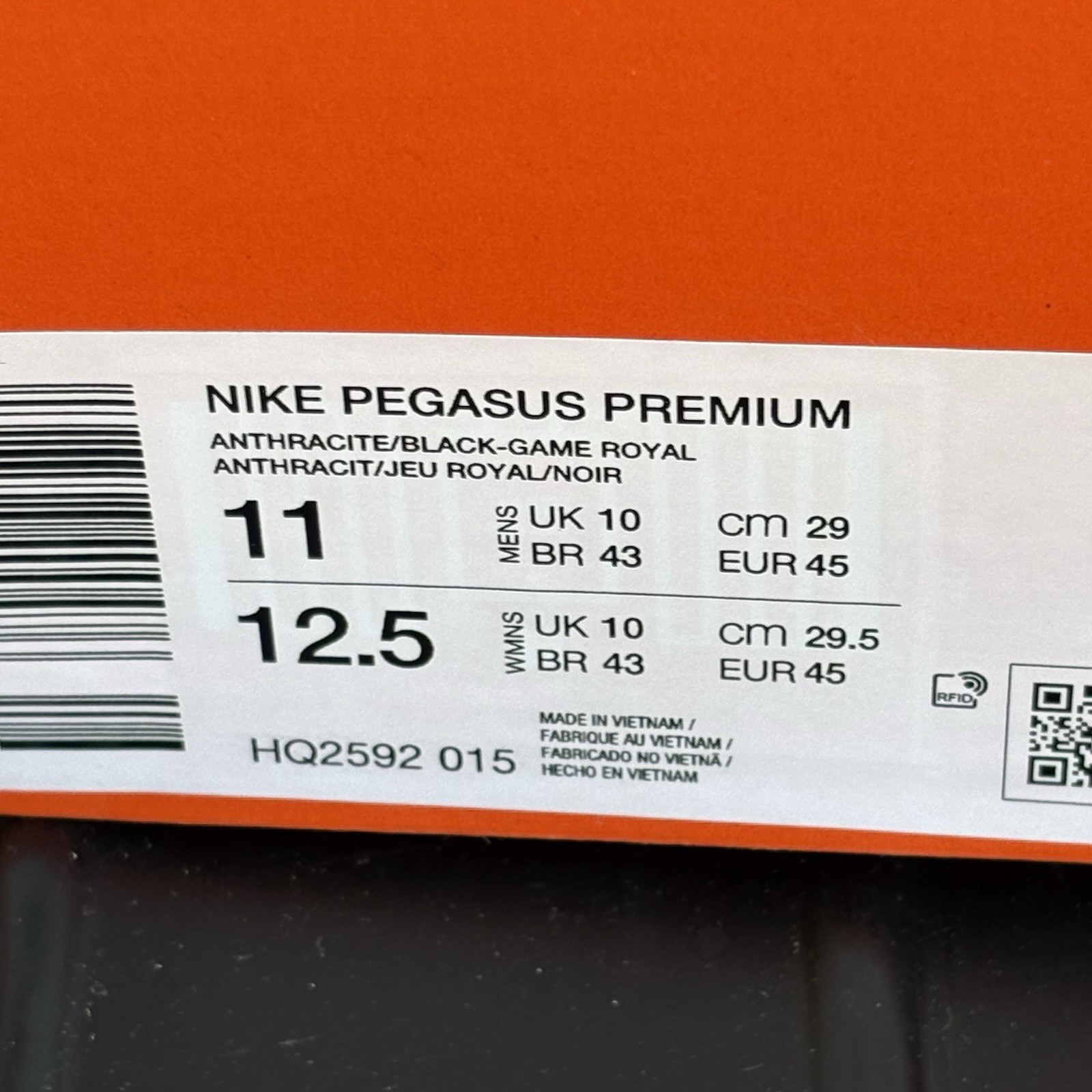 NEW Nike Pegasus Premium Black Anthracite Game Royal NBY HQ2592-015 Men Size 11