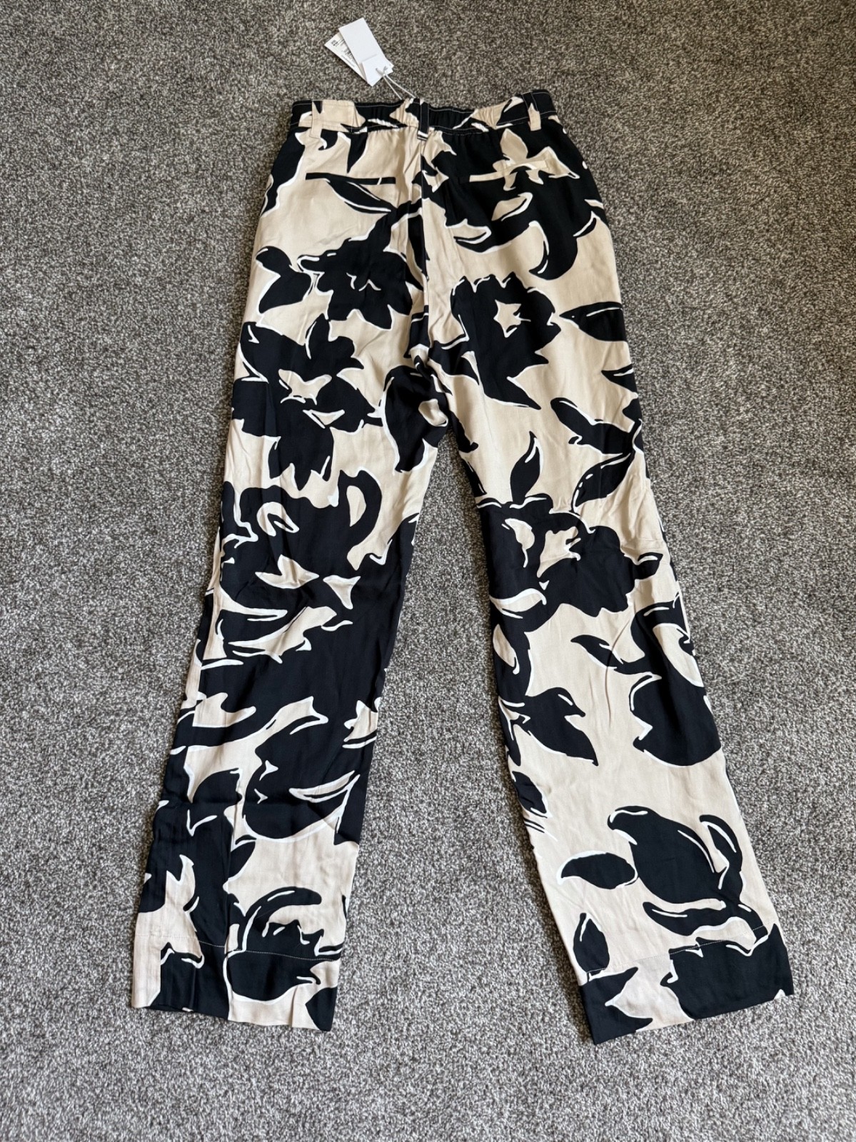 Derek Lam 10 Crosby Designer Slacks Cream & Black Wide-Leg Women’s Size 2