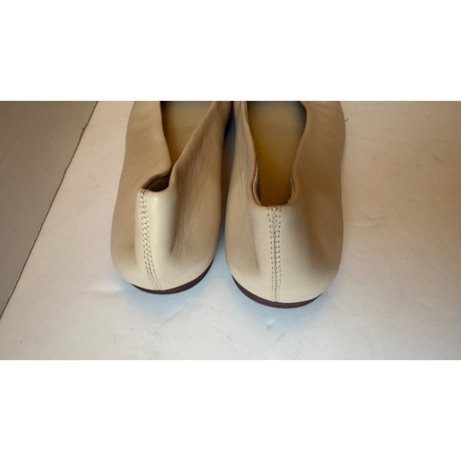 Vince Womens Leah Square Toe Leather Ballet Flats Beige Nude 6 US EUR 36