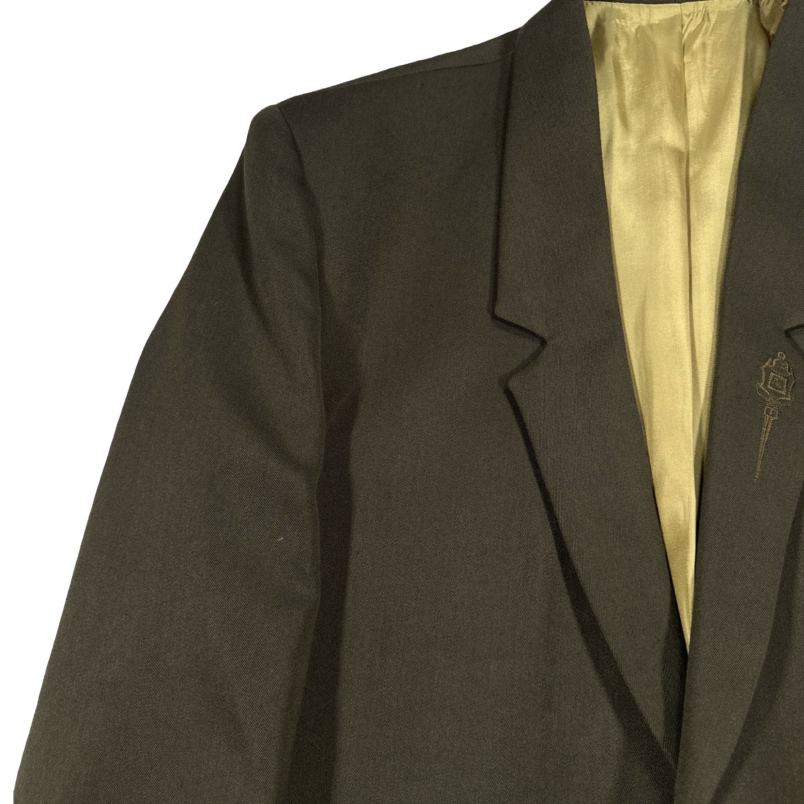 Mister Italian Tailoring Blazer Olive Green Minimal Elegant Men M IT 48 Vintage