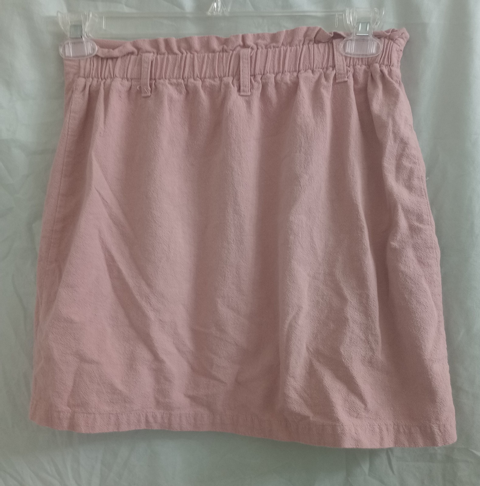 Hesperus Button Front Mini Skirt Pockets w/ Belt Loops Dusty Rose Pink Utility M