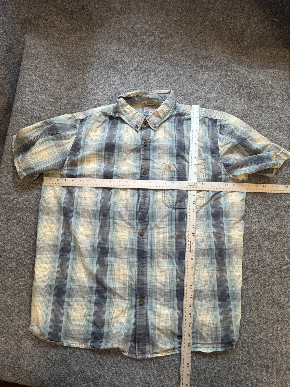 Carhartt Men’s Shirt Size 2XLarge Plaid Cotton Button-Down Shirt
