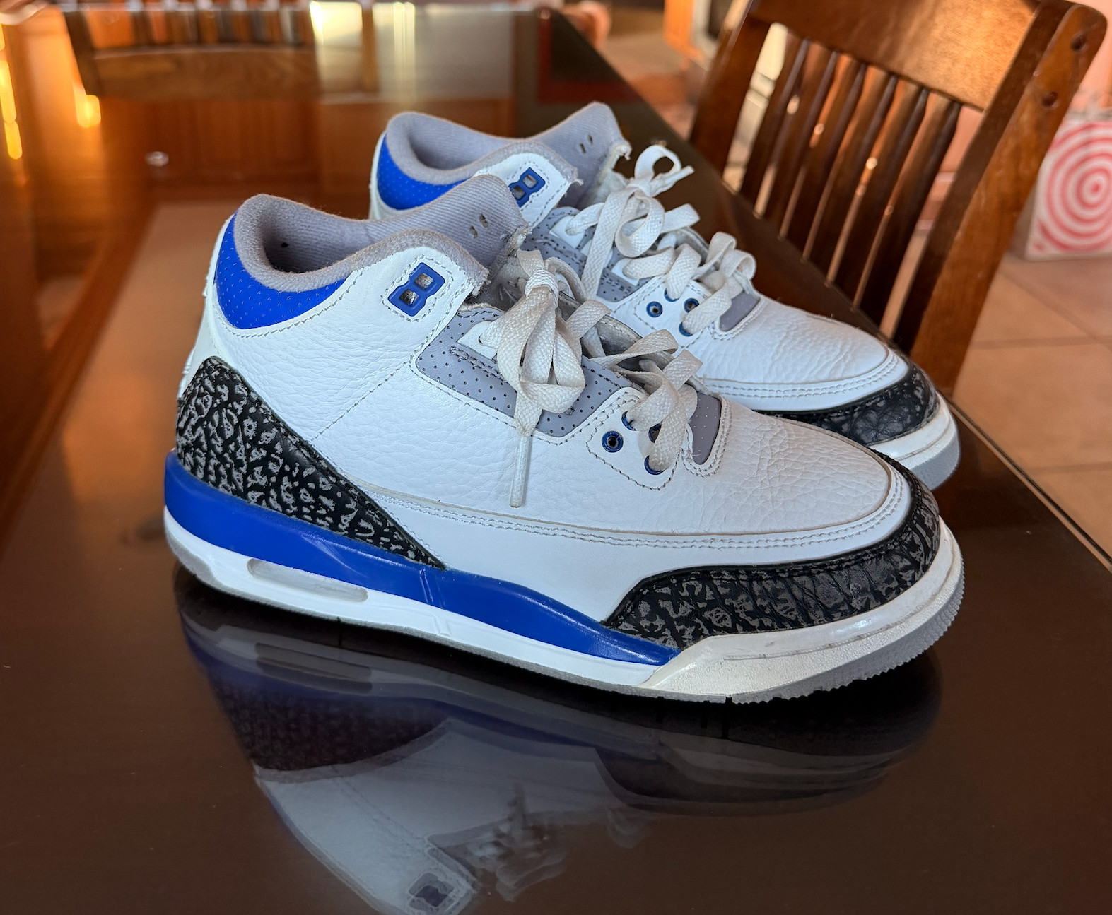 Nike Air Jordan 3 Retro GS Racer Blue Size 6.5Y Pre-Owned No Box Good Condition