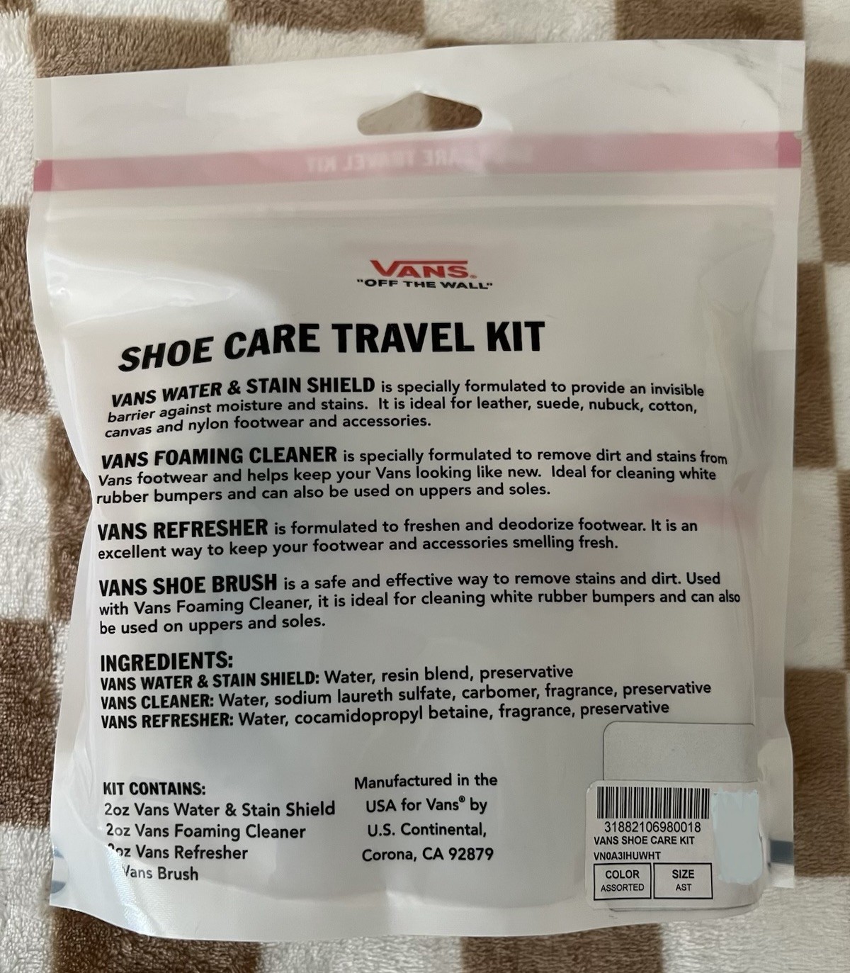 VANS Shoe Care Kit – 2 Fl. Oz. Foaming Cleaner, Stain Shield, Refresher w/Brush