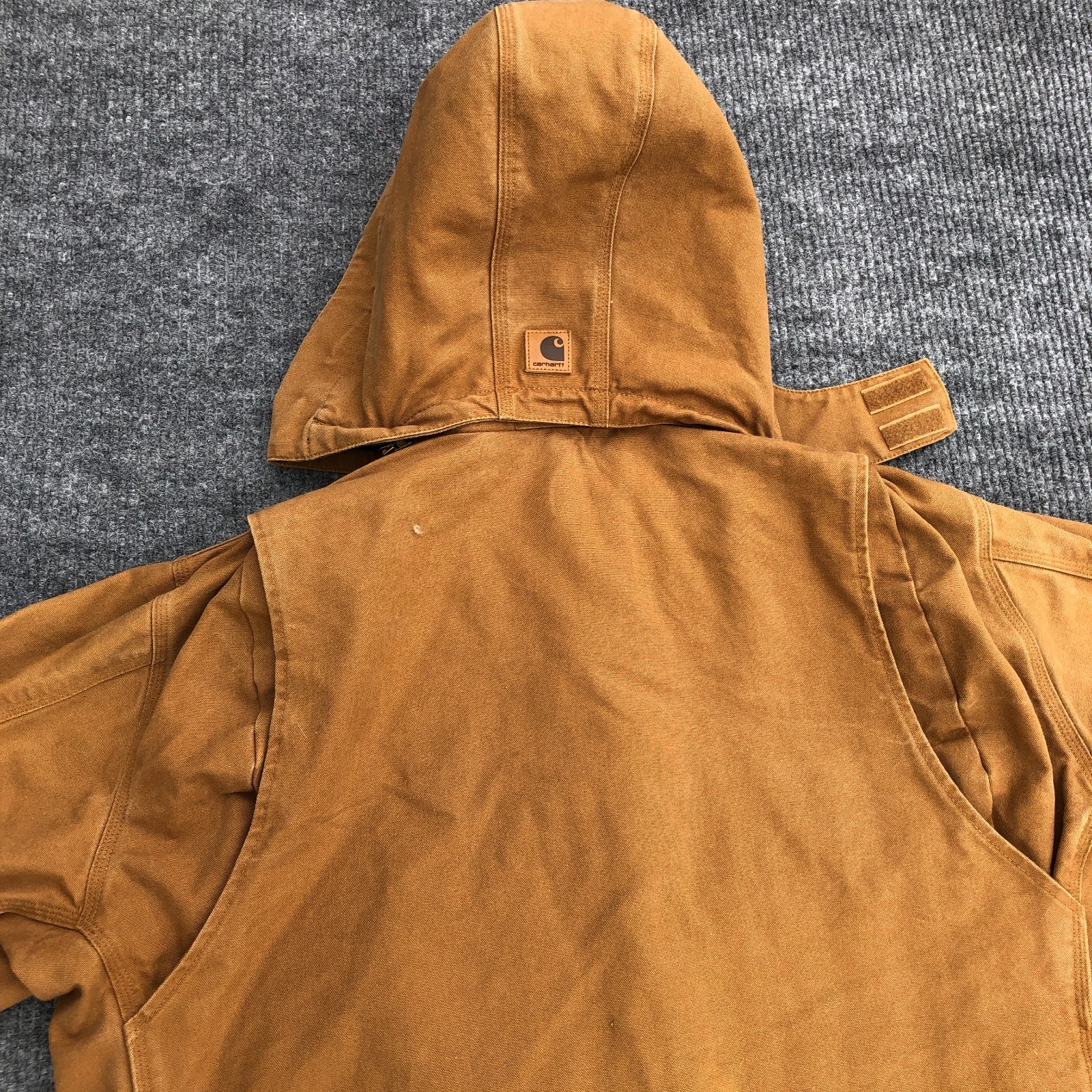 Carhartt C75 BRN Canvas Hooded 3 in 1 Jacket Coat No Liner Men’s Size XL