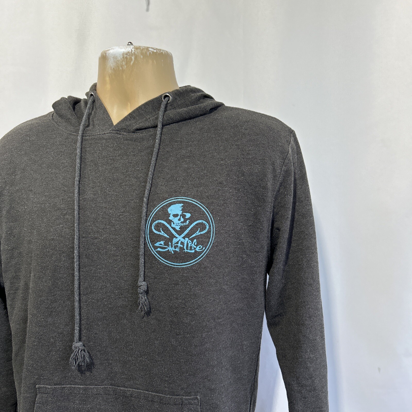 Salt Life Hoodie Medium Skull Hooks Live Salty Long Sleeve Fishing Outdoors