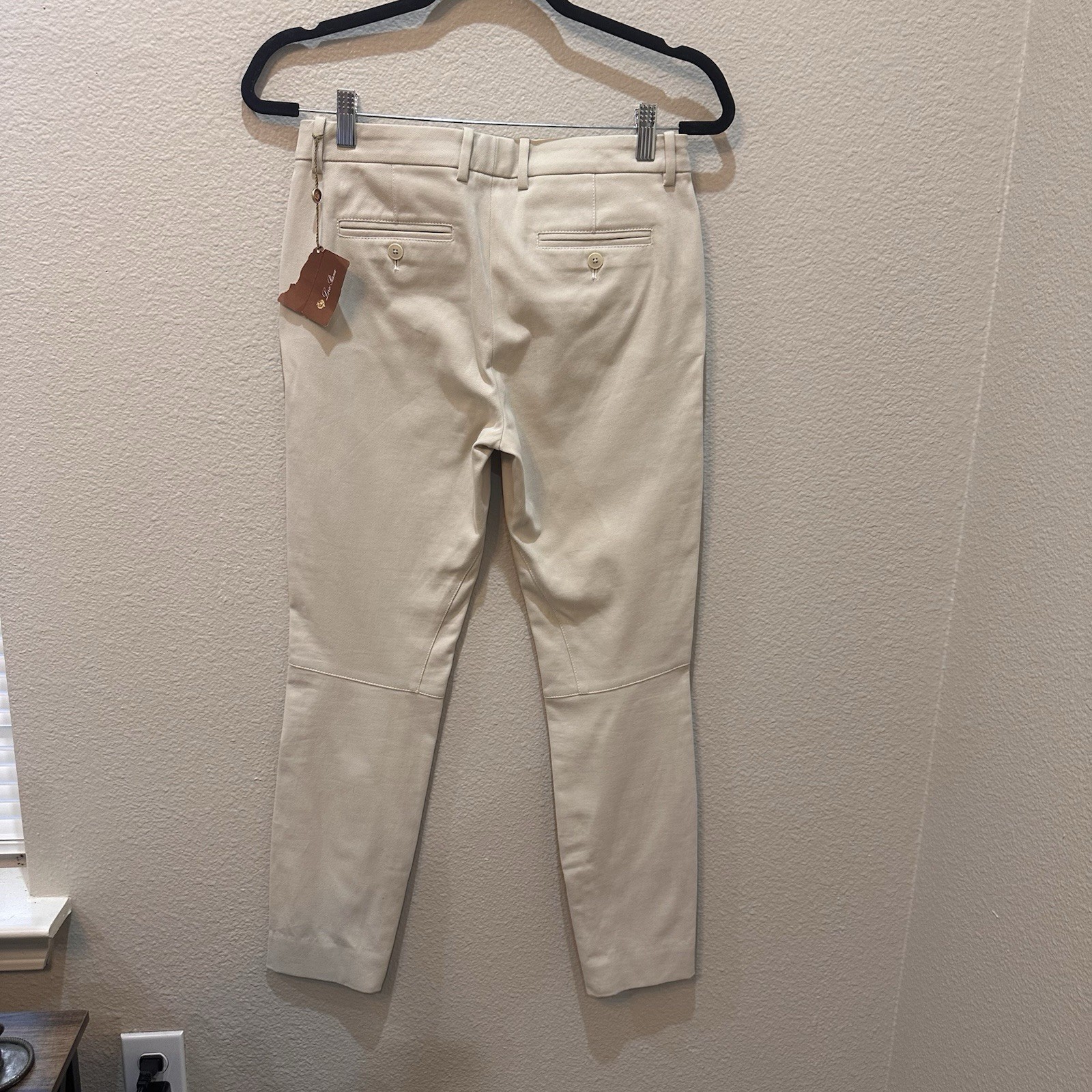 Loro Piana Ivory Cotton Twill Riding Style Crop Pants 40 US 4 Quiet Luxury New