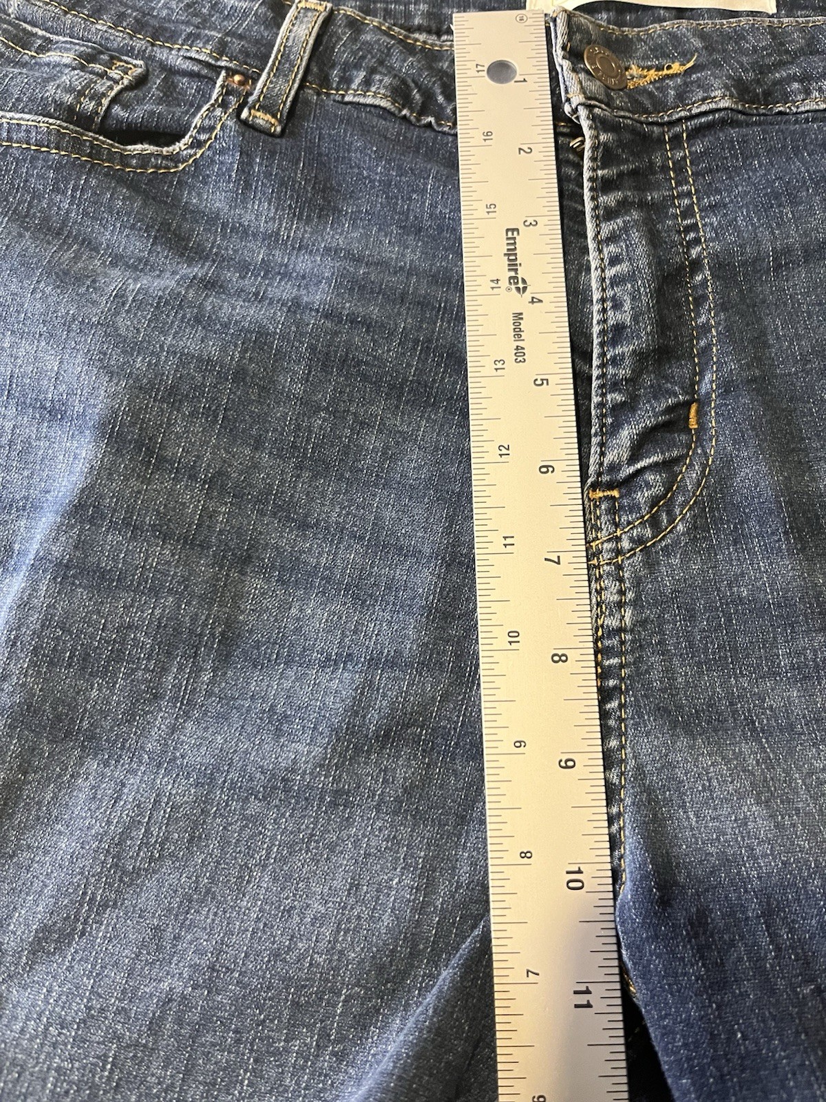 Signature by Levi Strauss & Co. Men’s Blue Dark Wash Distressed Stretch Shorts