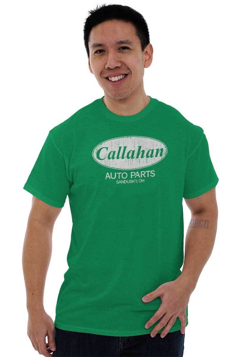 Funny Car Mechanic Gift Callahan Auto Parts Womens or Mens Crewneck T Shirt Tee